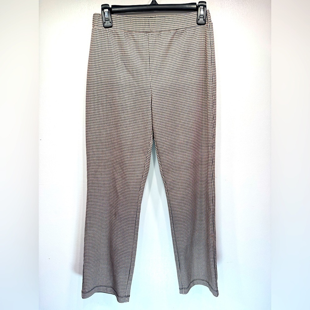 Sanctuary X Anthropologie Checked Plaid Pull On Straight Slim Fit Ankle Pants
